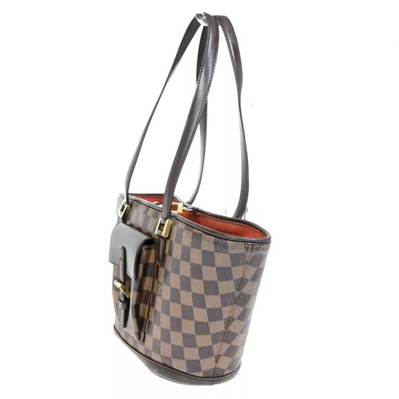 LOUIS VUITTON Manosque PM Shoulder Tote Bag Damier Leather Brown - Picture 5 of 7